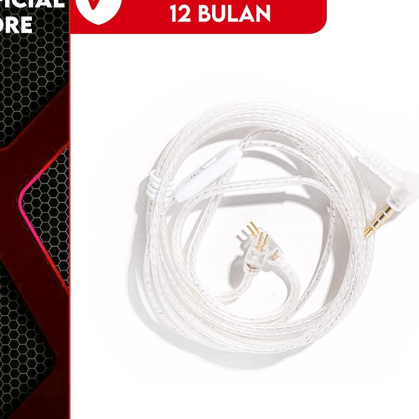 Diskon Jy PJ2 Sier Cable with Mic Kabel KZ Zsn pro x edx zs3 zst zst pro zst x kabel edx az9 kz zex 