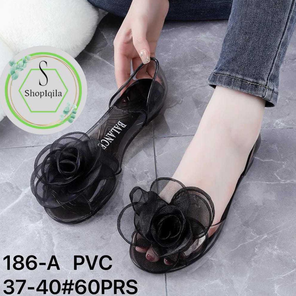 Silahkan Beli Sepatu Kaca Flower Bunga Mawar 186A 374 Best Seller Sepatu Sandal Jelly Bunga