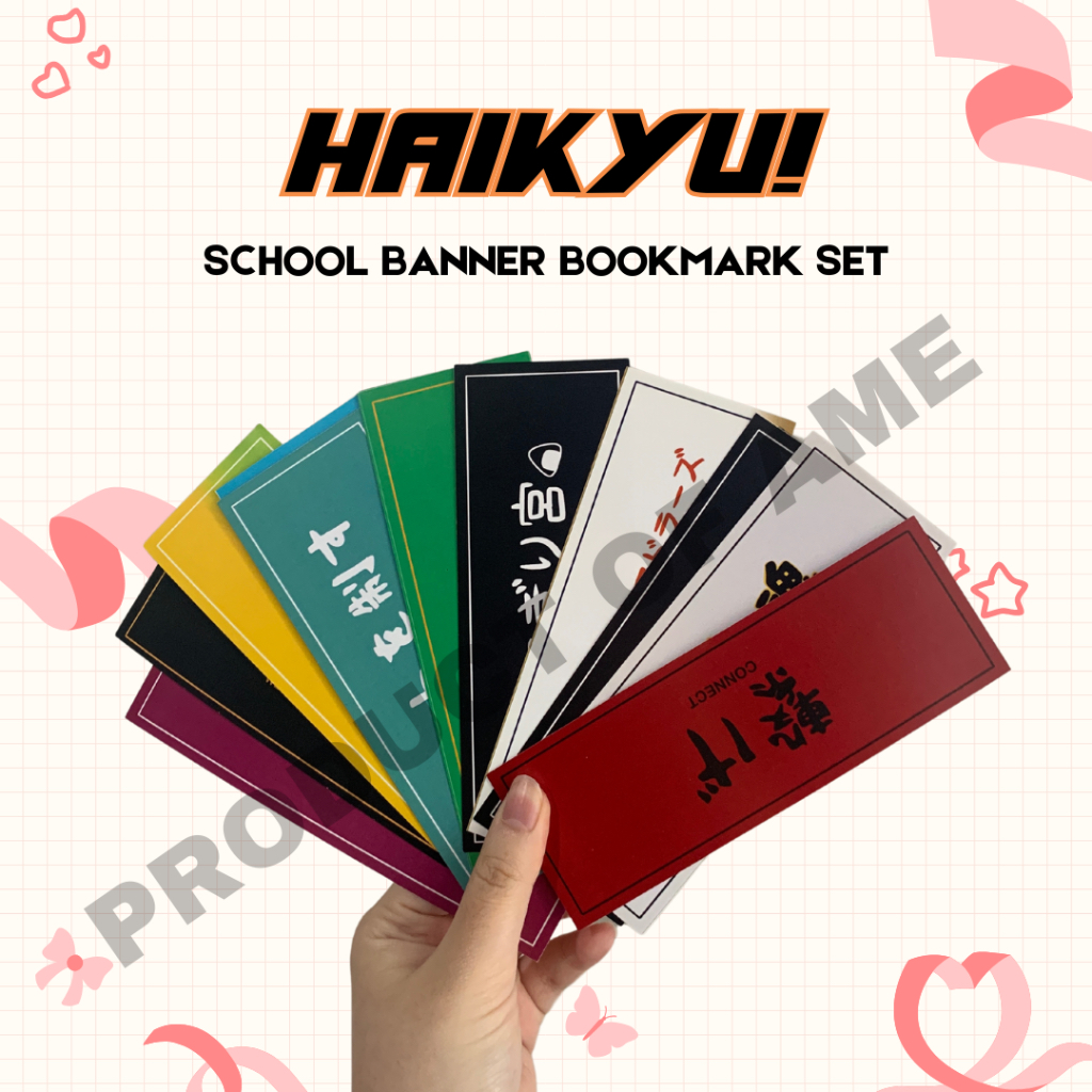 

[AMEAME STUDIOS] Haikyu School Banner Bookmarks Set!
