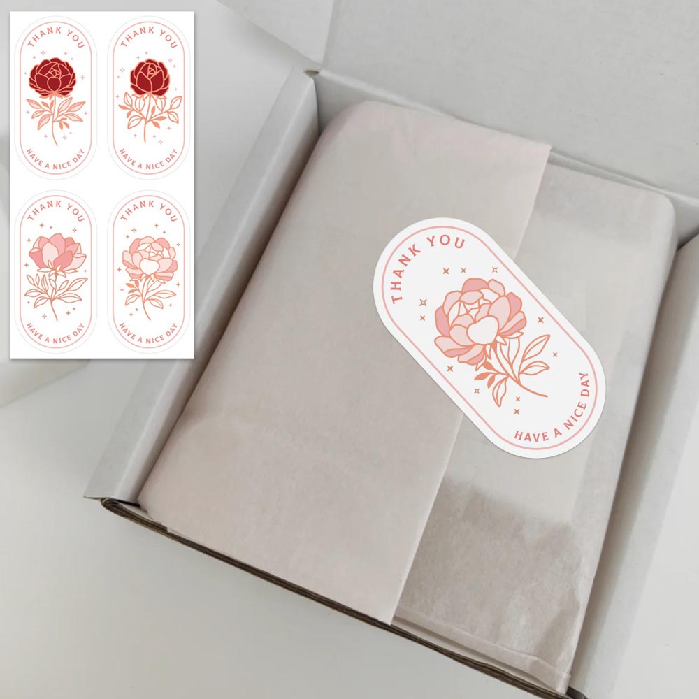 

stiker terima kasih 100pcs / stiker lucu / stiker thank you / stiker box / stiker cantik