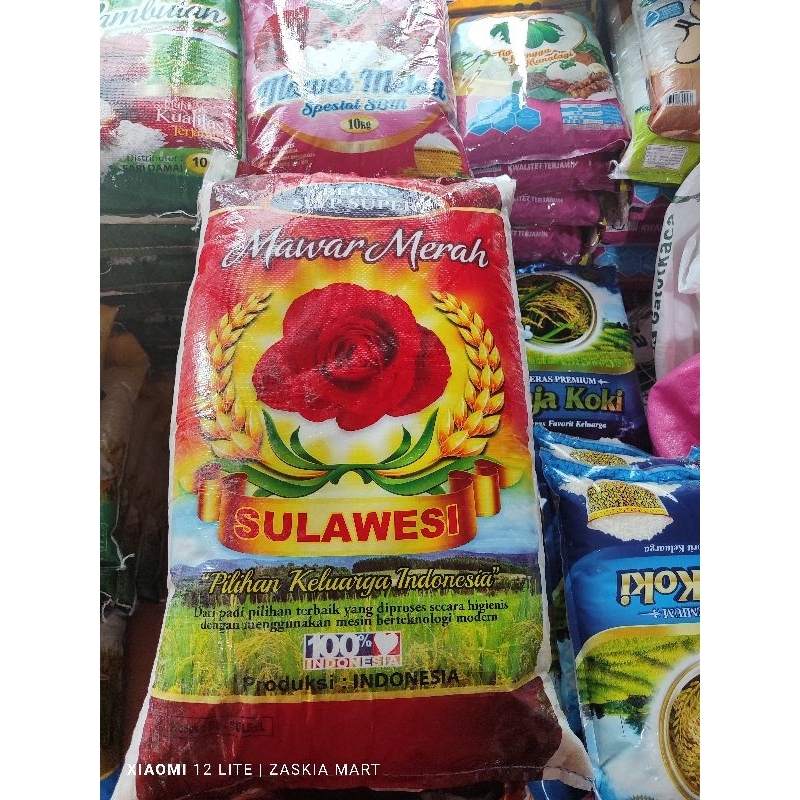 

BERAS MAWAR MERAH 25 KG BERAS MAWAR SULAWESI SUPER