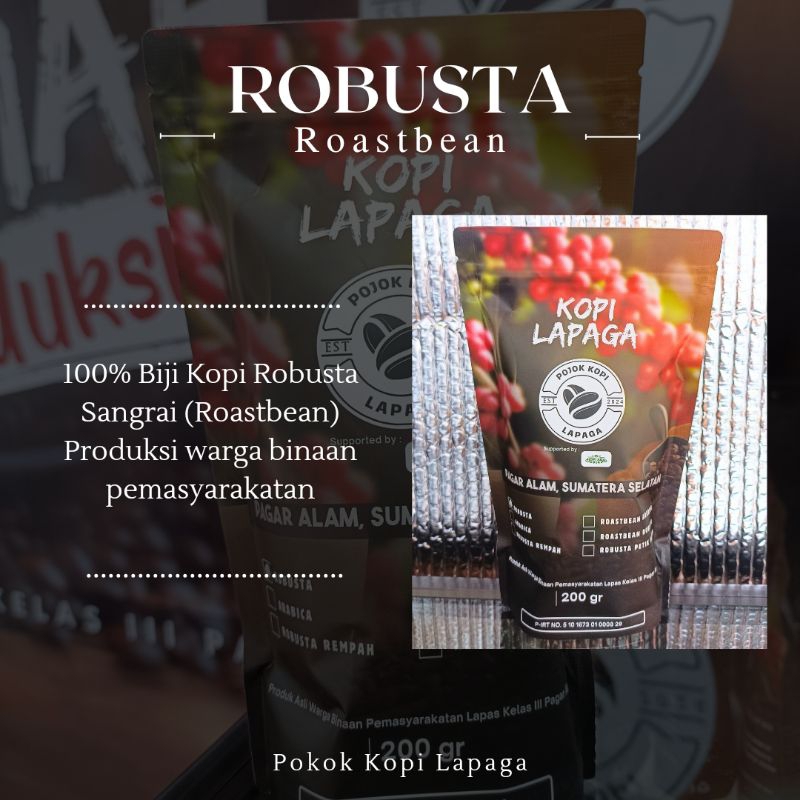 

Biji Kopi Robusta Sangrai (Roastbean) kopi asli pagar alam 100% kemasan 200gr