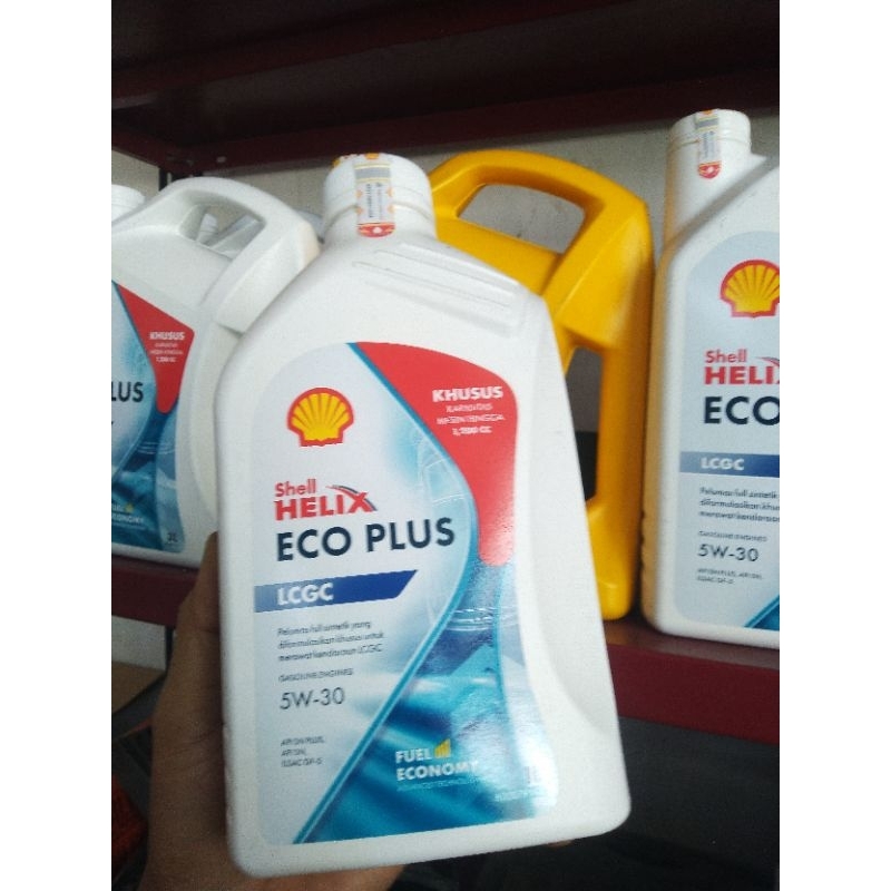 oli mobil SHELL ECO PLUS LCGC 5W-30 ORIGINAL 100%