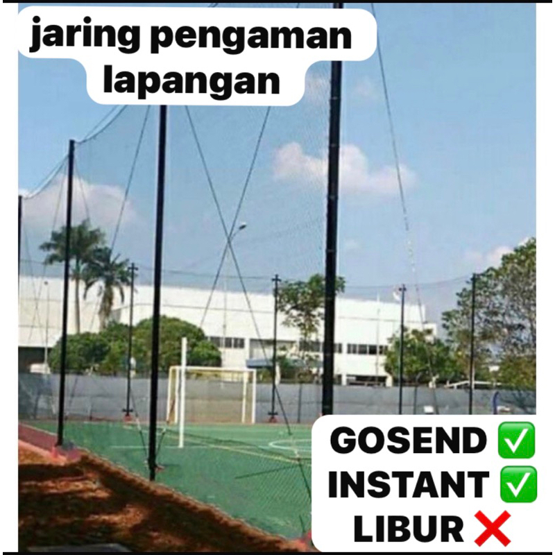 JARING PENGAMAN PINGGIR LAPANGAN VOLLY FUTSAL panjang 15 meter / 6 meter / 5m / 12m x15m / tebal 2 m