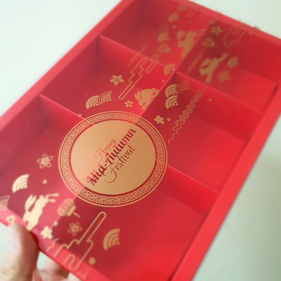 

5 pcs Kardus Mika Mooncake 50gr - 75gr Sekat 6 Box Kue Bulan Mid Autumn Festival