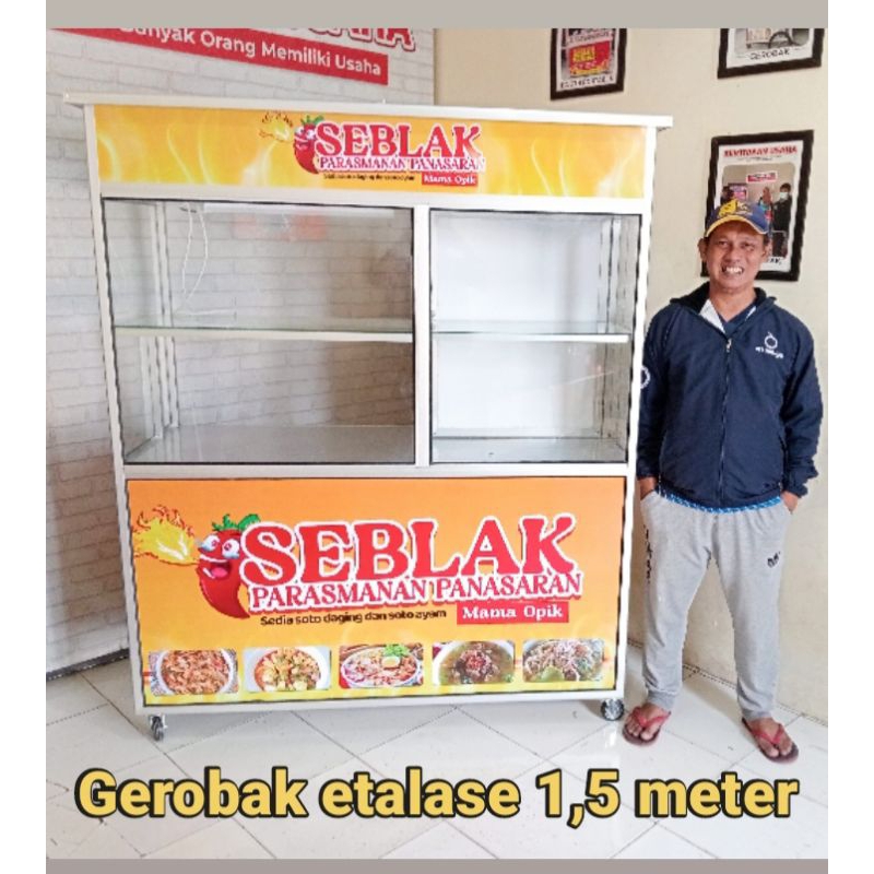 Gerobak Etalase Seblak / Siomay / Dimsum / Pentol dll