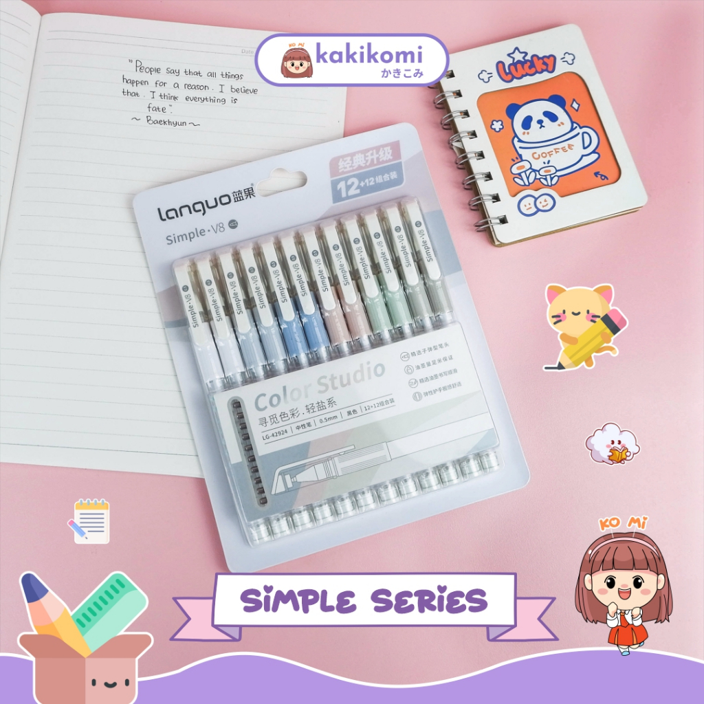 

Bulpen Gel Aeshetic Simple Series Pastel 1pcs 0.5mm Gel Pen Languo