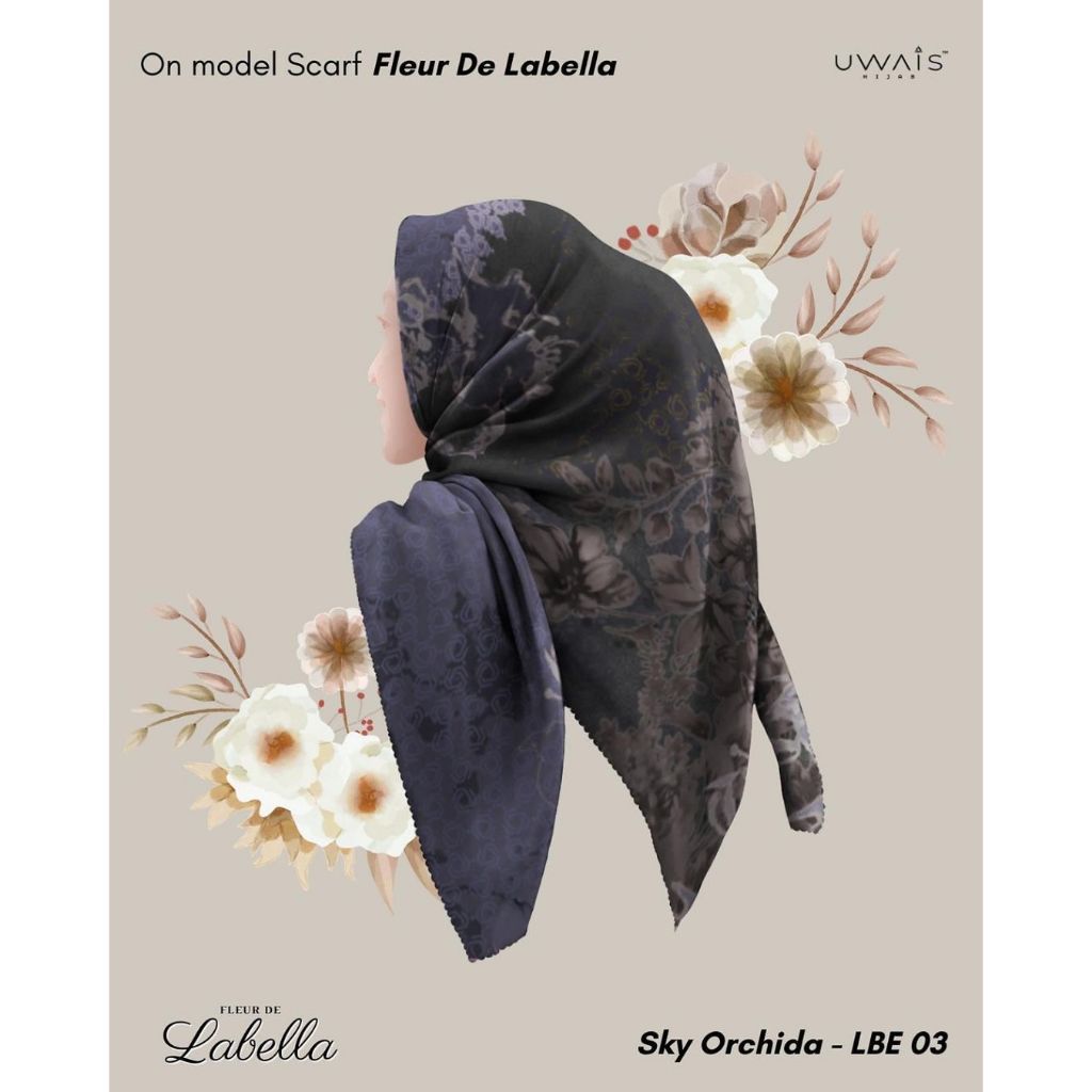 Labella Hijab Scarf Kerudung Segi Empat Motif Jilbab Dewasa Pashmina Instan Premium
