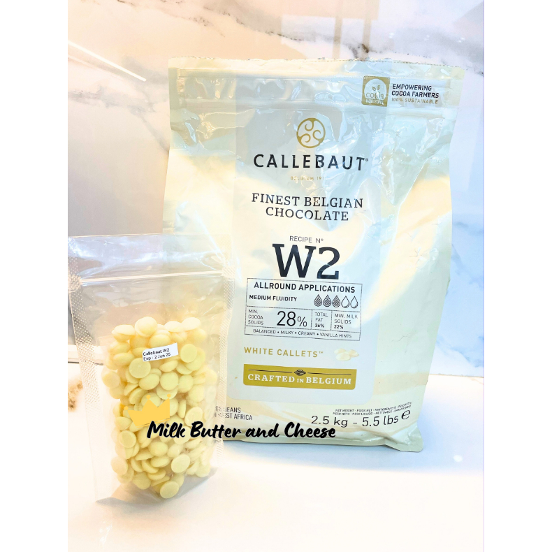 

INSTANT/SAMEDAY-Callebaut W2 White Chocolate Callets for Baking 100 / 250 gr