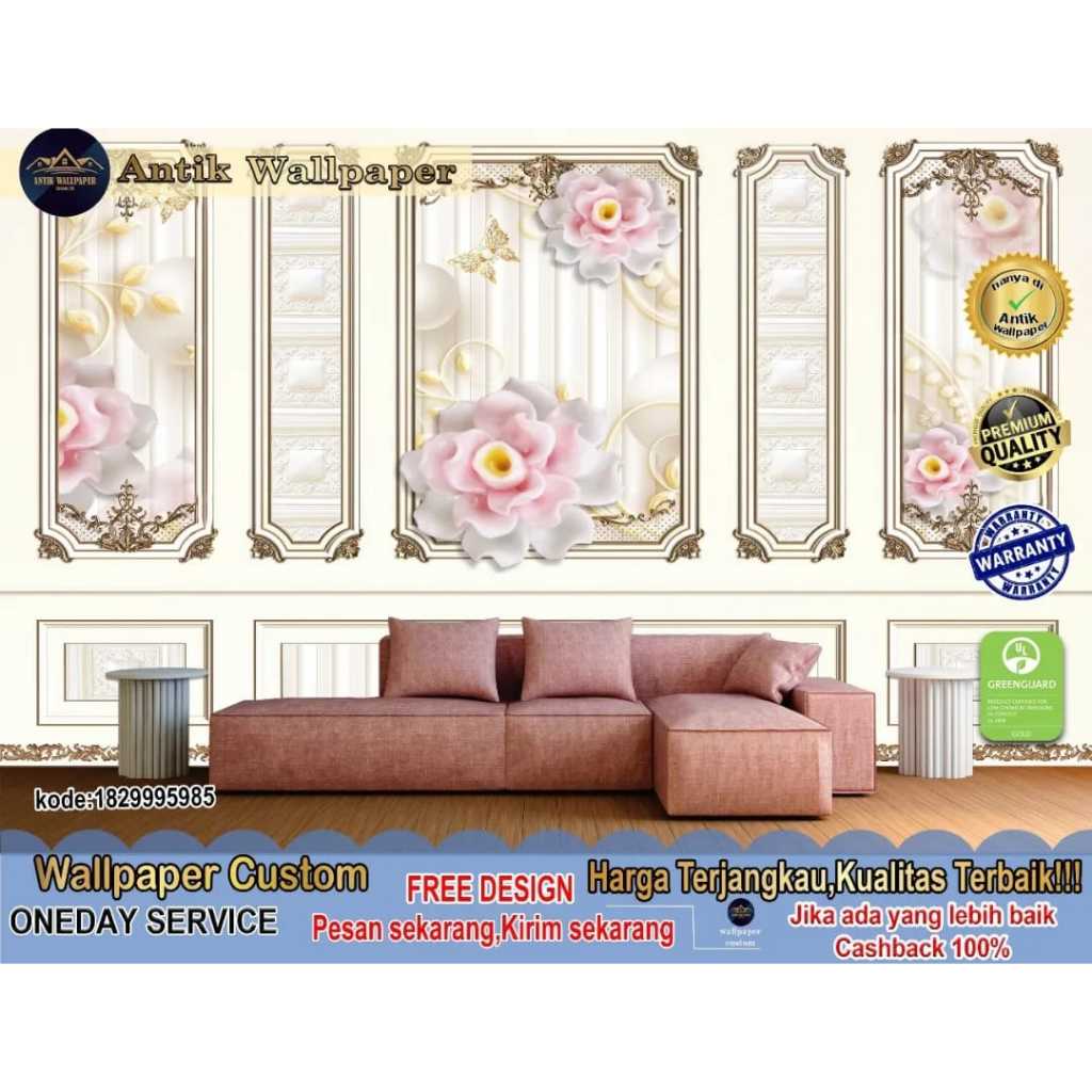 Wallpaper & Wallstiker Custom 3D Tema Moulding | Ruang Tamu | Elegant