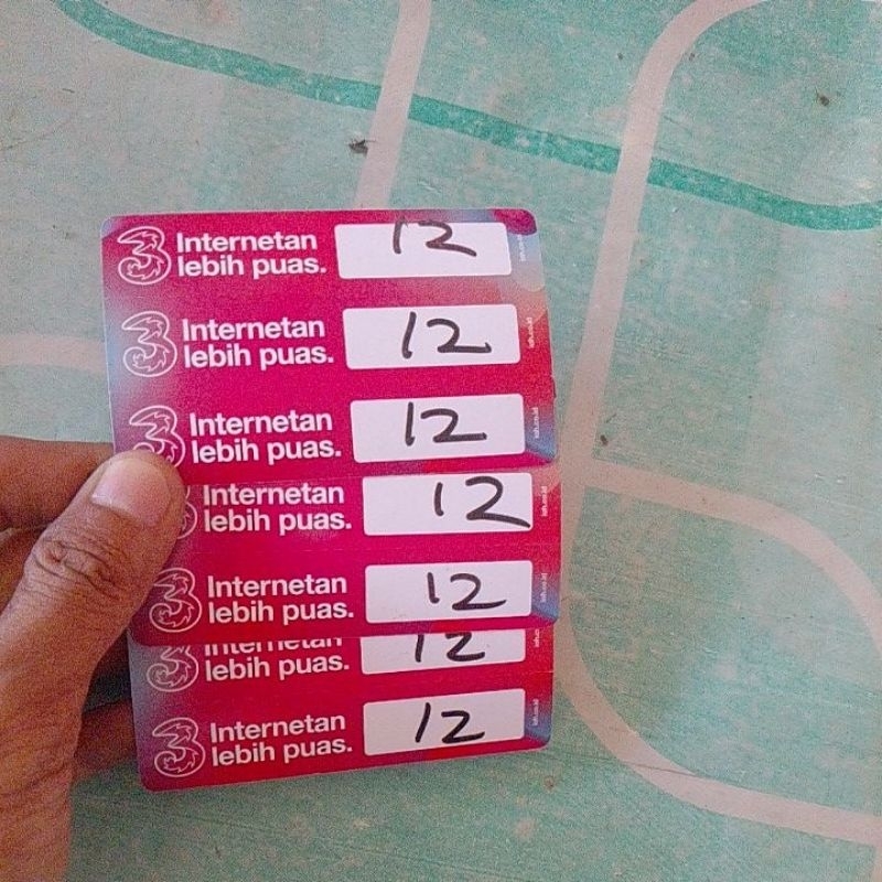 voucher 3 TRI 12GB, akan dikirim fisik