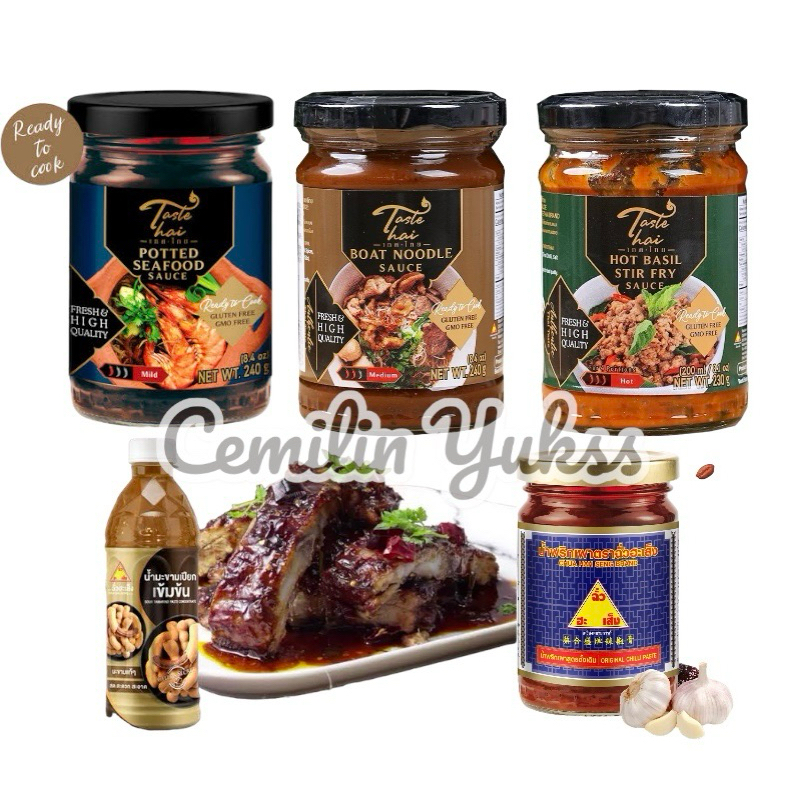 

Chua Hah Seng Chili Paste 500g Sour Tamarind Paste 380ML Thai Hot Basil Stir Fry Sauce 230GR Thai Potted Seafood Sauce Aneka Sauce Thailand Thai Tomyam