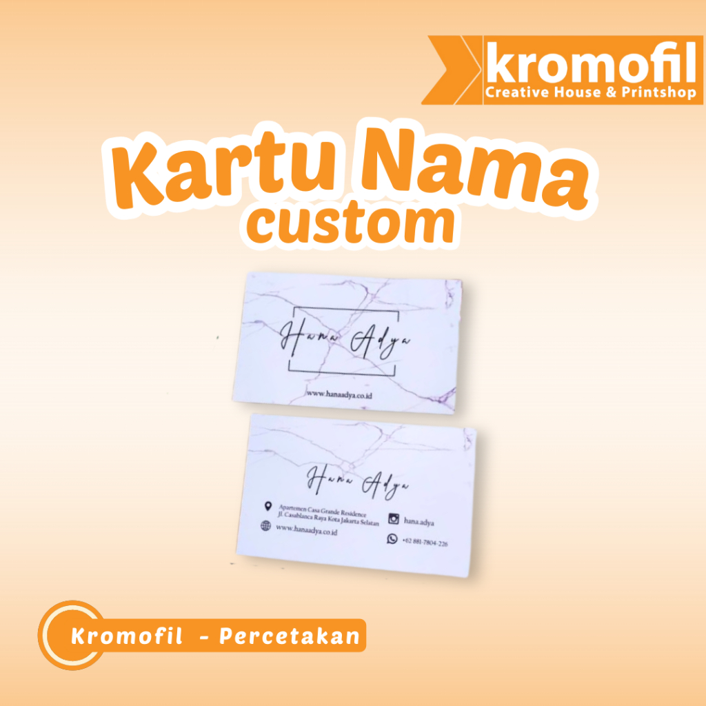 

KARTU NAMA Cetak Custom 1 sisi Premium Art Carton bonus Tempat nya