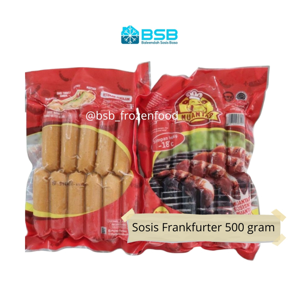 

Muantap Sosis Sapi Bakar Frankfurter 500 gram Isi 11 pcs Isi 7 pcs Mantap