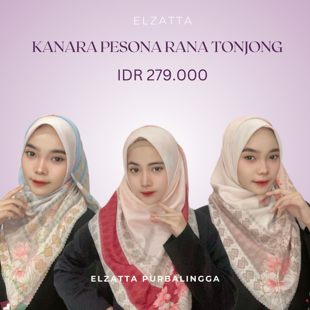 Elzatta Kanara Pesona Rana Tonjong Scarf Premium Bahan Voal Premium by Elzatta