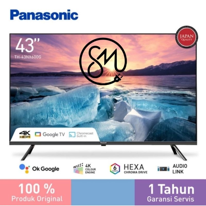 LED Smart TV Panasonic 43 inc TH-43NX600G UHD 4K Google tv