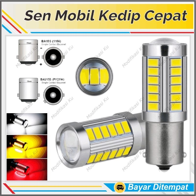 SEN MOBIL KEDIP CEPAT LAMPU SEIN LED 33 MATA BAU15S BA15S BULAT KAKI 1 AVANZA XENIA APV GRANDMAX PIC