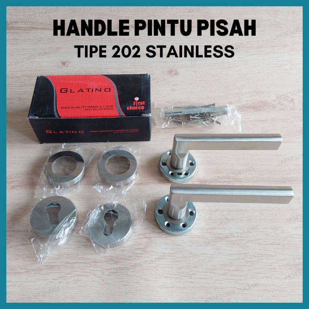 Handle Kunci Pintu Pisah / Gagang Pisah Pintu Rumah Kantor Stainless 202