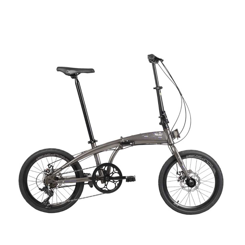 Sepeda lipat 20 inch element dewasa police milan 8 speed rem cakram velg tinggi tebal high quality s