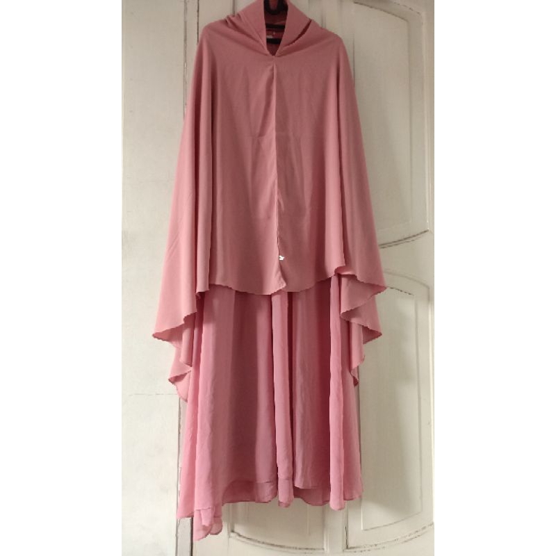 Preloved Gamis Pink Mix Khimar Umama