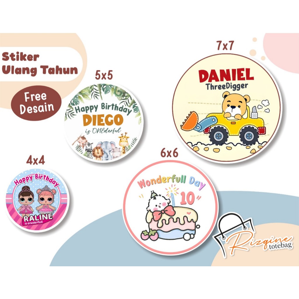 

STIKER ULANG TAHUN/ SOUVENIR LUCU/ SOUVENIR CUSTOM ULANG TAHUN/