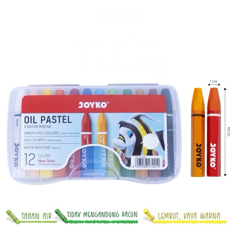 

1 kotak Crayon Titi Joyko Warna untuk Mewarnai Menggambar Oil Pastel Kids Friendly