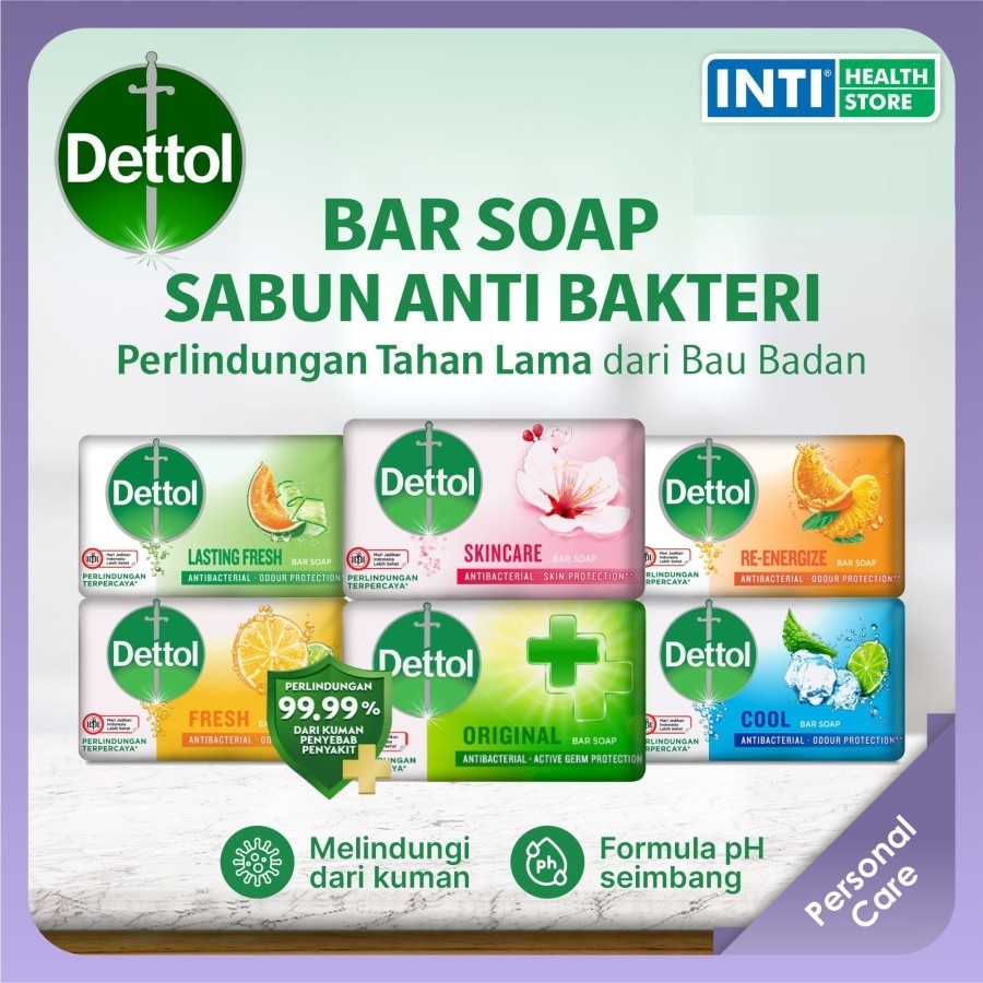 Dettol | Bar Soap | Sabun Batang Dettol | Sabun Mandi Batang Dettol - 100 GR