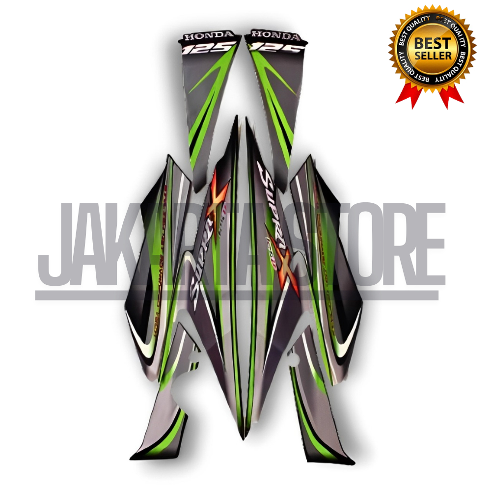 Stiker Striping Standar Supra X 125 D 2010  Full Warna dan Kualitas Terbaik