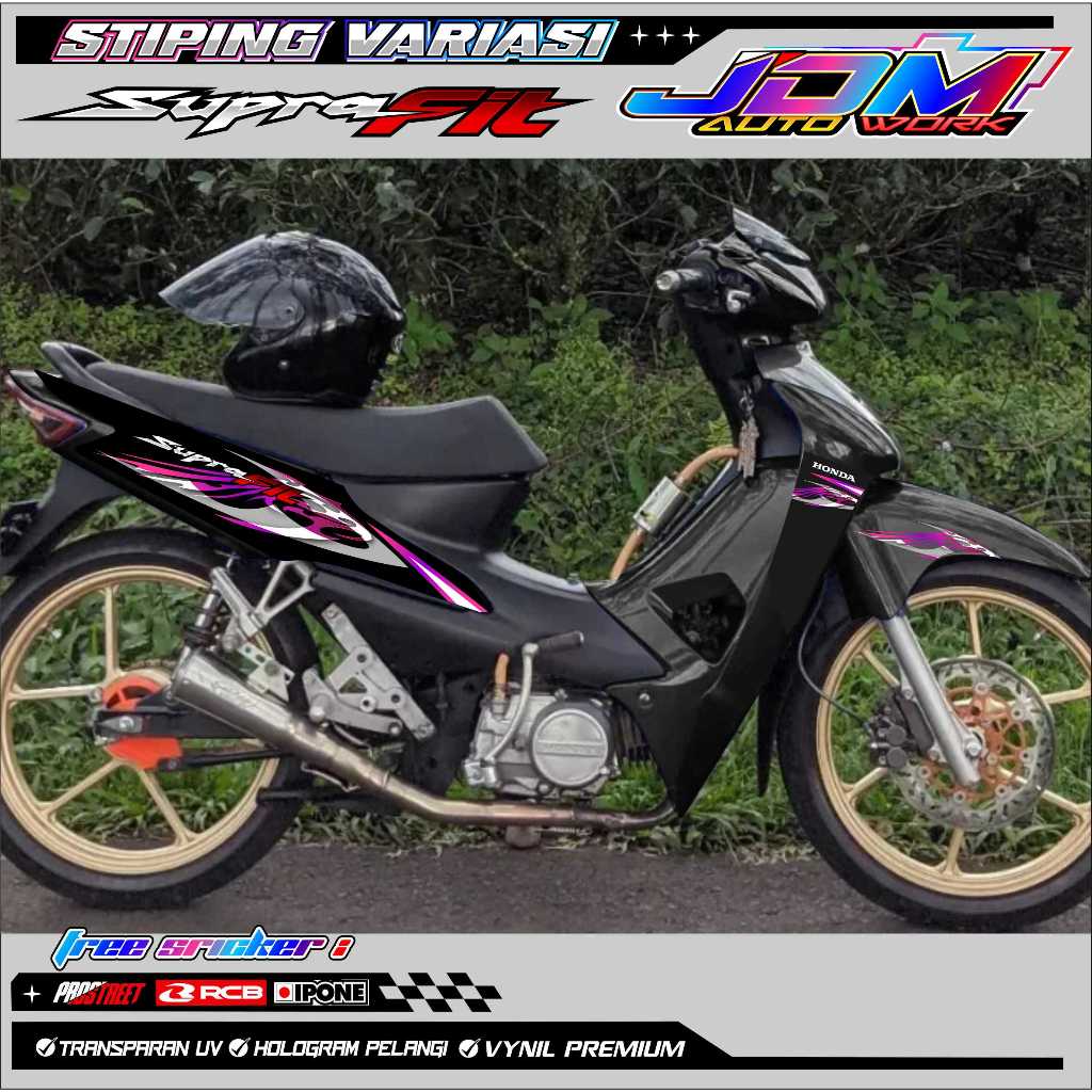 STRIPING VARIASI HONDA SUPRA FIT NEW / STICKER LIST VARIASI MOTOR SUPRA FIT NEW