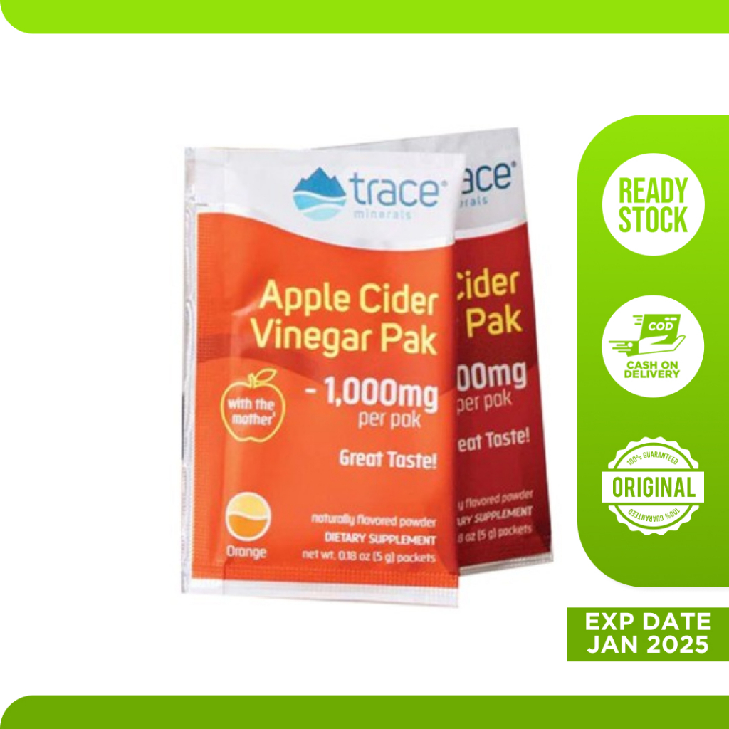 

Suplemen Minuman Trace Mineral Organic Apple CIder Vinegar 1000mg Powder 1 Sachet