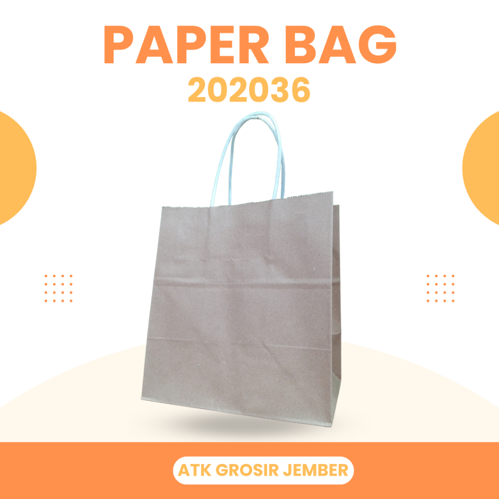 

Paper Bag Uk. 20x13x21,5 cm Polos Tas Kertas ( 1 Pak isi 20 Pcs) (S:PAK)