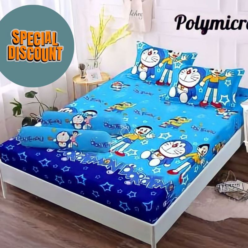 Sarung kasur busa resleting motif Doraemon no-1 180x200 tinggi 15cm/sarung kasur busa resleting No-1