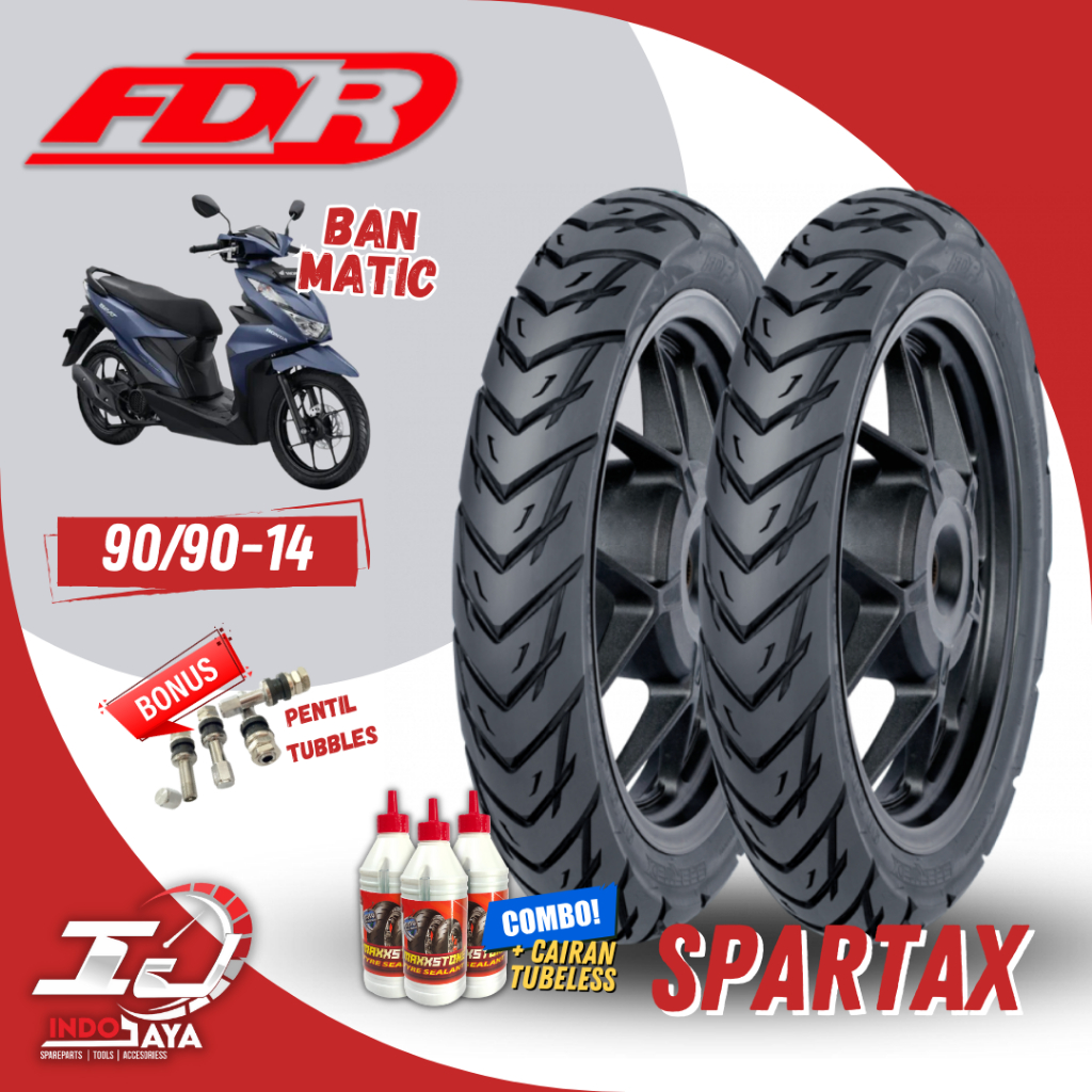 BAN FDR TUBELESS SPARTAX 14 / RING 17 (90/90-14) BAN MOTOR MATIC / BEAT / MIO / VARIO / MOTOR BEBEK 