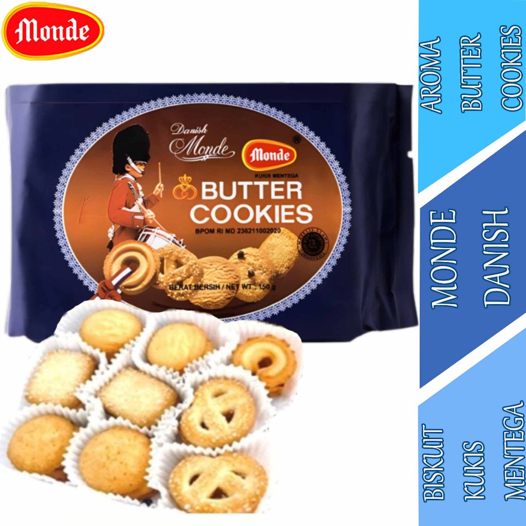 

Biskuit Aroma Butter Cookies - Monde Danish - Biskuit Kukis Mentega - 150gr