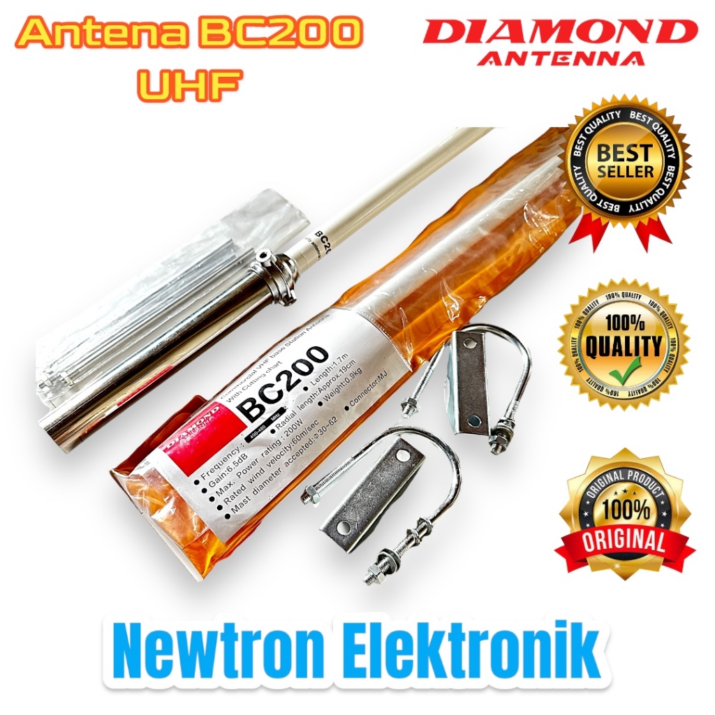 Antena BC200 UHF 400-480Mhz Diamond Antenna Base Station Radio Rig Repeater Motorola GM3188 GM3688 G