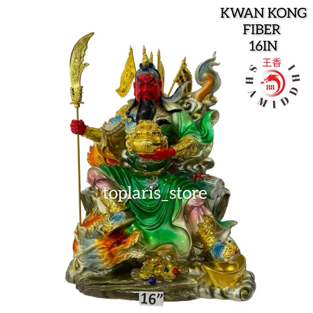 Patung Kwan Kong 16in Fiber TPO