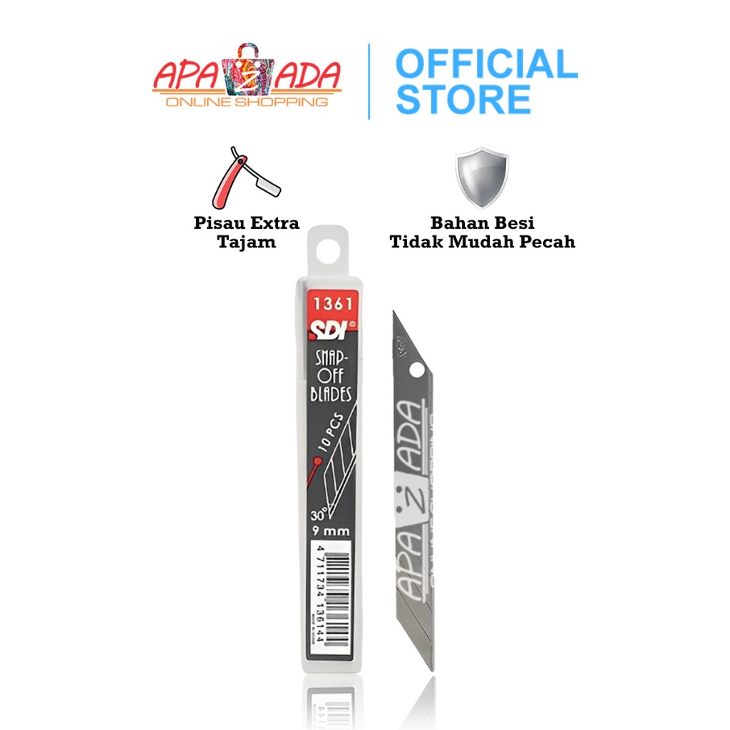

Apazada - SDI 30-degree Cutter Blade Refill 1 Tube Isi 10 Pcs / Isi Cutter Kecil 30 derajat 1361