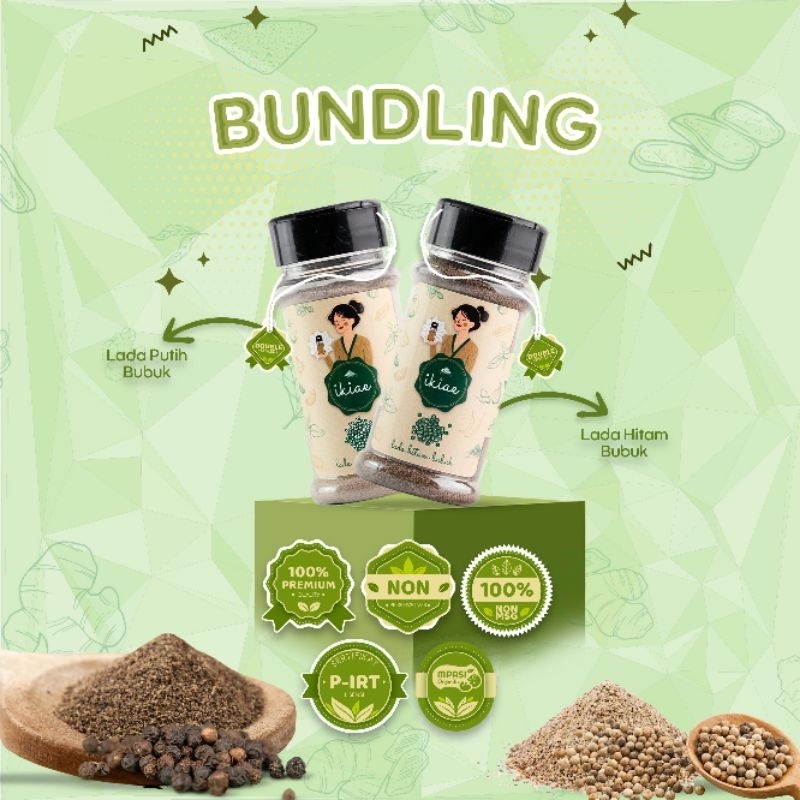 

Lada Putih Bubuk & Lada Hitam Bubuk / Bumbu Botol / Premium Quality / BUNDLING IKIAE