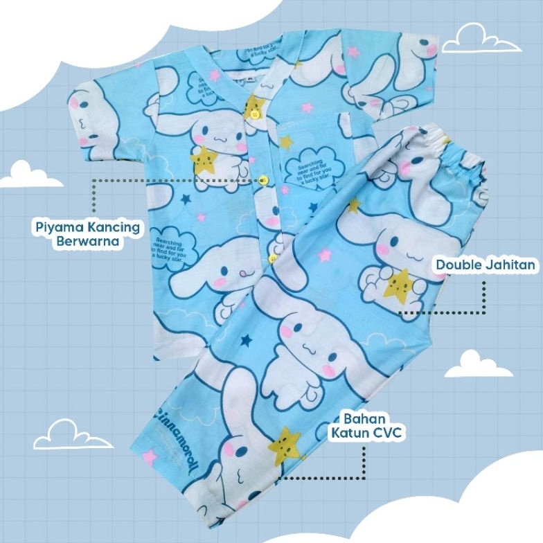 KODE U5X9 Rayyan piyama anak setelan motif big cinnamoroll