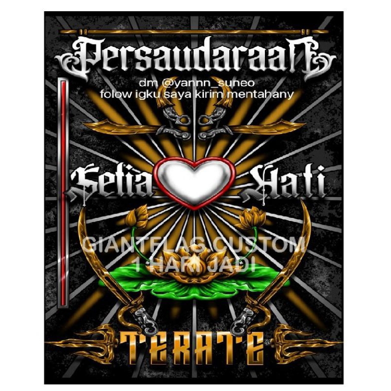 READY STOK + BENDERA PSHT FULL PRINTING TERMURAH, GIANTFLAG SHORENK, BENDERA GHSAK, FREE STICKER, BE