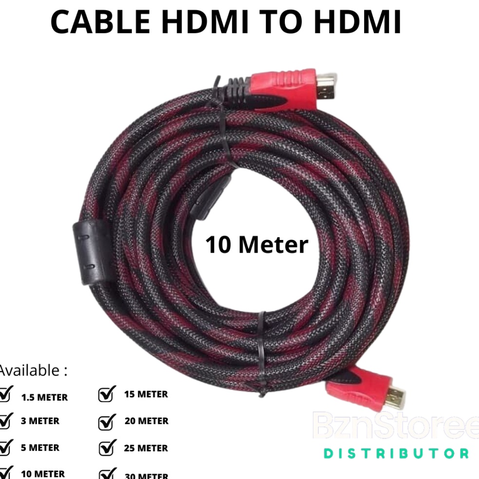 Kabel HDMI 1m Serat  Kabel HDMI to HDMI 1m  Kabel HDMI jaring1 meter Kabel HDMI to HDMI jaring 1mete