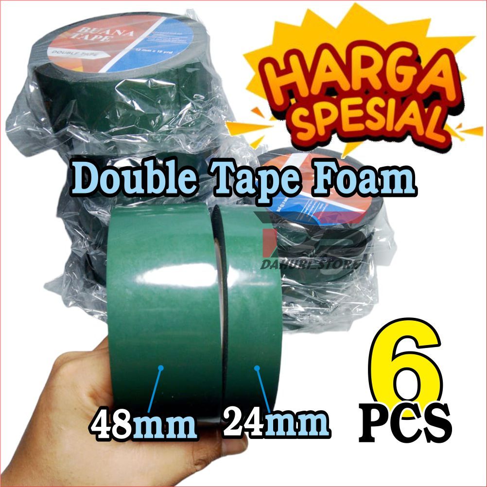 

HARGA SPESIAL Double Foam Tape Busa | Double Tape 2 sisi | 1inch & 2 inch x 5 meter