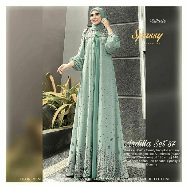 GAMIS PESTA MEWAH SET HIJAB  / R FASHION / TERMURAH / TERLARIS / COD BAYAR DITEMPAT / FLASH SALE / P