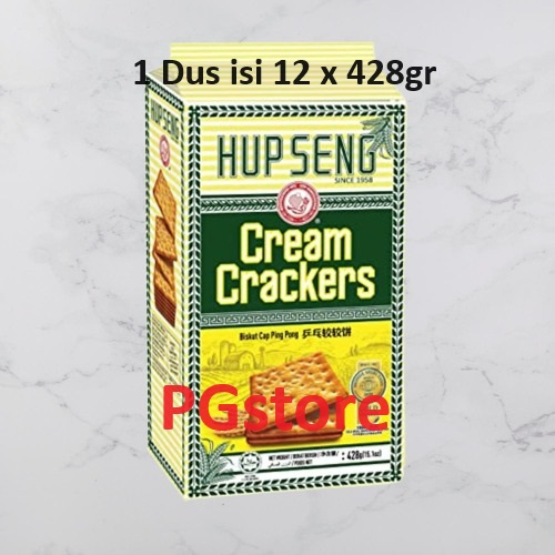 

Biskuit Hup Seng Cream Asin cap Ping Pong / 1 Dus isi 12 x 428gr