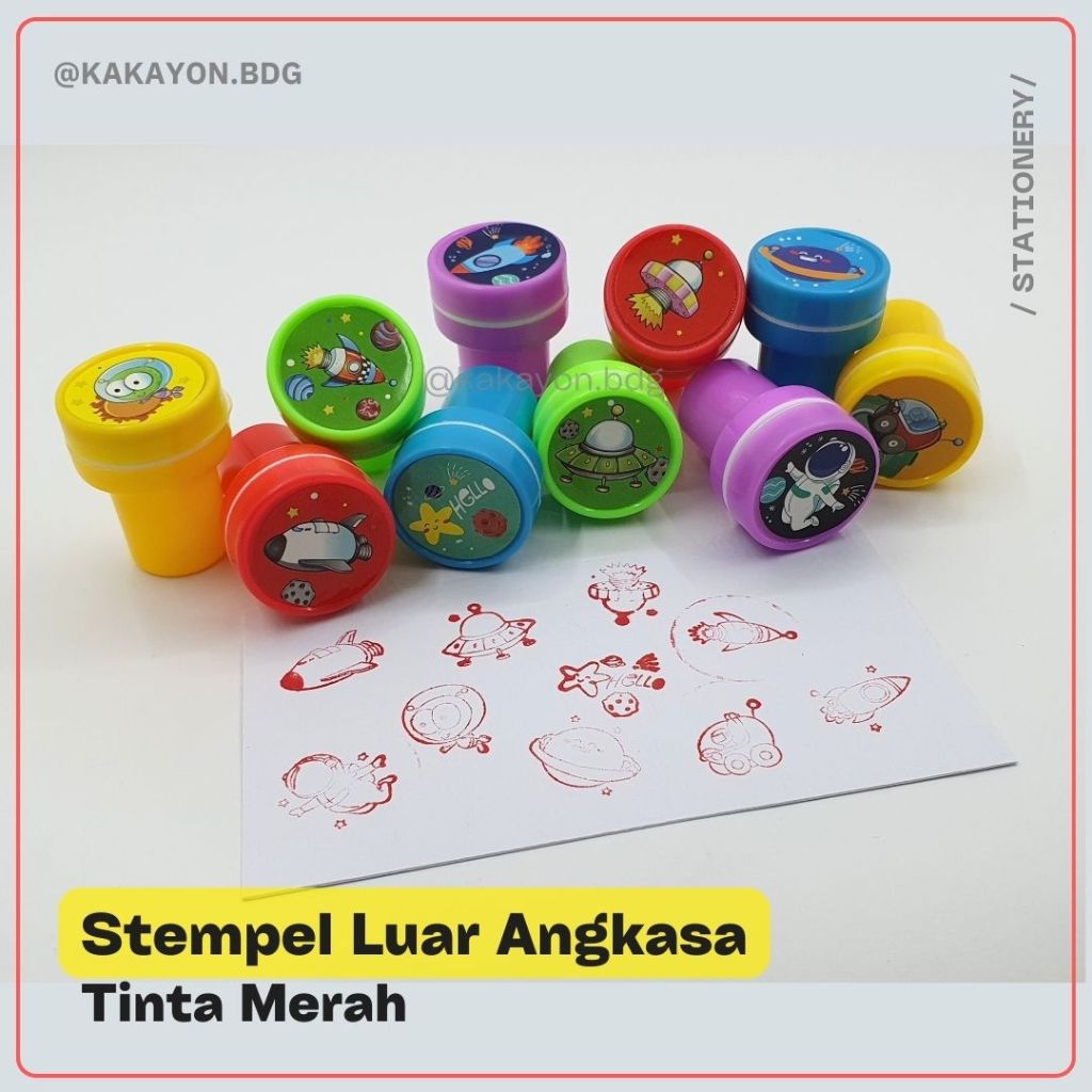 

Stempel Cap Reward Anak Gambar Space Luar Angkasa Astronot Lucu Tinta Merah / Cap Nilai