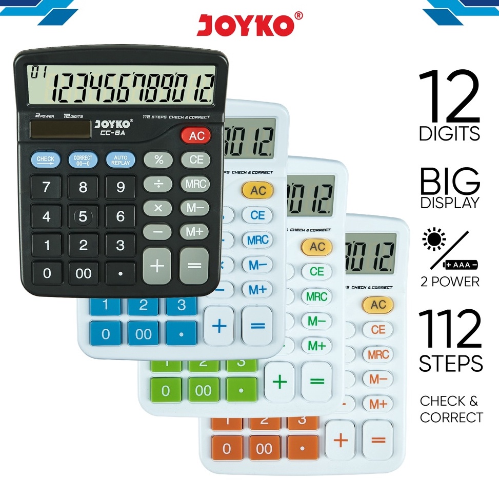 

KODE D92B Calculator Kalkulator Joyko CC8 12 Digits Check Correct