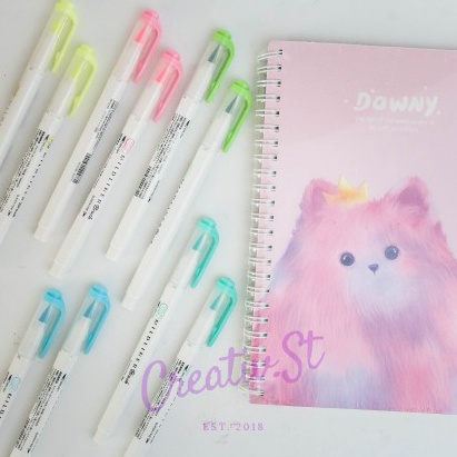 

KODE N54F Zebra Mildliner BRUSH Pen Double Sided Highlighter Marker Penanda Halaman