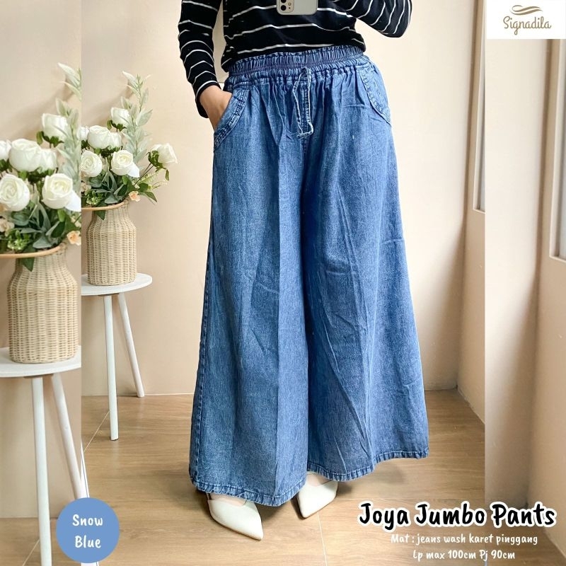 Signadila -Joya Jumbo Pants JeansWash Karet Pinggang
