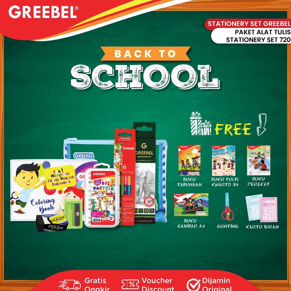 

KODE C98L GREEBEL Paket Alat Tulis Set 72StationaryStationery Set ATK