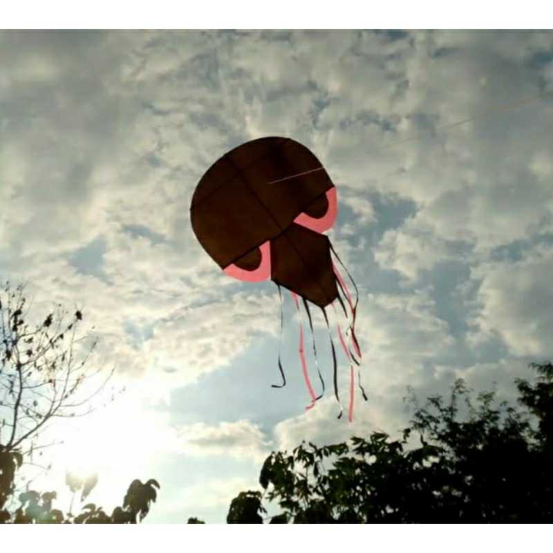 layangan siluman ubur-ubur 1 meter baca deskripsi